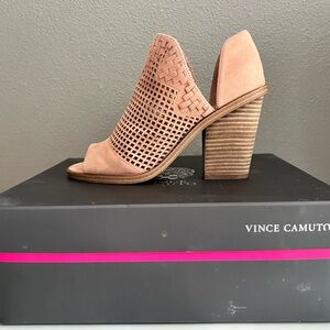 Vince Camuto Women's Tan Peep-Toe Heels